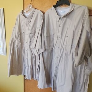 Columbia Men's PFG vented Performance Tan Shirts Sz 6X
